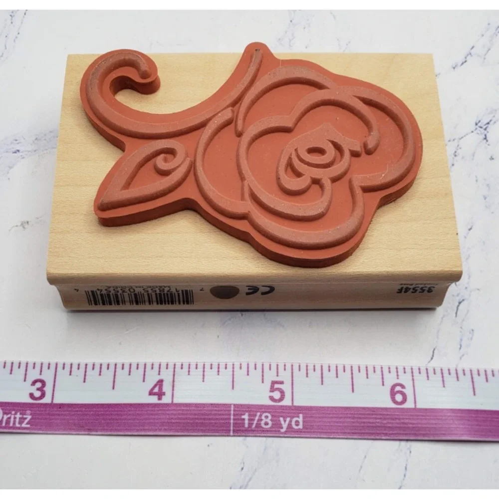 Romantic Rose Drawn Flower Rubber Stampede Wood Mounted Stamp 3554F Stoked Rose